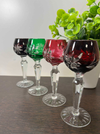 Рюмки из цветного хрусталя Lausitzer Германия, ручная работа. Цена за 4 шт. Картинка 3